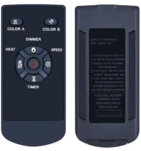 RYQIF Telecomando di ricambio adatto per camino elettrico R.W.Flame RFH-6001LH, RFH-7401LA, RFH-7401LL, per camino elettrico Total Tactic EP24726US, con Xbeauty S230, S230B (nuovo)