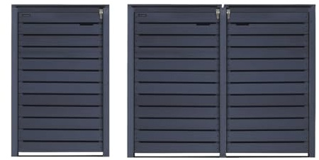 Mülltonnenbox 120 Liter 3 KLEINE Tonnen Mod. Hamburg24 Mülltonnenverkleidung imprägniert in anthrazit Mülltonnecontainer Mülltonnenabdeckung Holz mit Rückwand