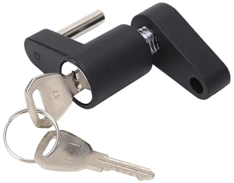 Sxhlseller Serrure de Coupleur de Langue de Remorque, Serrure de Coupleur Universelle, de, Antivol avec Conception de Cadenas à Broche 1/4 Po, pour Boîte à Outils de Camions RV (Black)
