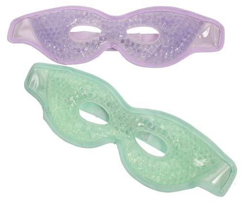 GETAJGHSD Kühlende Augenpads Wiederverwendbar aus Weichem Pvc Gel 2 Stück mit Elastischem Band für Entspannte Augenpartie im Meeting und Hotel