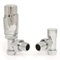 Hot Flow Chrome Cascade Angled Modern TRV Thermostatic Radiator Valve (Pair) Includes Angled TRV Body & One Lock Shield for Quick & Easy Temperature Control. Perfect for Energy Saving.