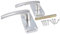 AB Tools Aluminium Door Handle Straight Lever Internal Latch Spring Loaded with Fixings