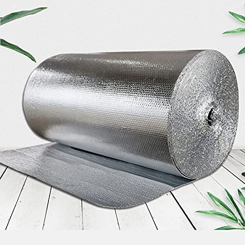 JAYHA Selbstklebe Isolierfolie Dämmfolie Heizkörper Reflexionsfolie Doppelte Alu Luftpolsterfolie für Dächer Wände und Böden Wärmehaltung(Size:1m*15m*4mm)