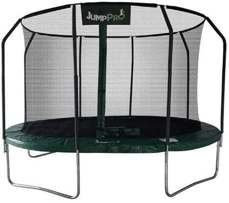 10ft x 7ft Jump PRO Xcite Oval Trampoline. Green Padding Strong Sturdy High Specification with Inner Enclosure Netting for Added Safety