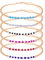 SAVITA 6 Stück Handgefertigte Perlen Fußkettchen, Bunte Glasperlen Goldene Kette Boho Fußkettchen Böhmische Armbänder Verstellbar Perlenarmbänder für Damen Mädchen (Stil 5)