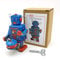 LIFKOME 1pc Vintage Clockwork Drumming Robot Toy Tinplate Wind Up Robot for Adults Unique Collectible Present Home Decor for Special Occasions Childhood Memories