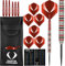 Darts Corner Firescar Wolfram Darts | M4 | Red Ring Steel Tip Darts Set | 25g (D0770)