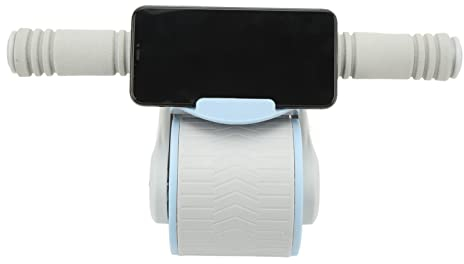 Naroote Bauchrolle mit Rädern, Fitnessgeräte Zum Schweigen Bringen, Doppelsilo, Runde Bauchrolle für das Fitnessstudio (Blau grau)
