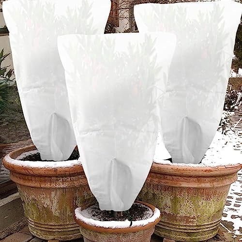 GIONAR 3 Stück Winterschutz für Pflanzen, Frostschutz Pflanzenabdeckungen als Winterschutz für Baum Palmen Balkonpflanzen haube Zelt Atmungsaktiv - Reißfest,120x80cm