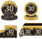 POPOYU 53Pcs Black Gold 30th Birthday Party Tableware Set,Black Gold Table Cloth,Cups,30th Birthday Plates and Napkins Sets,30thBirthday Decorations for Men Women Birthday Gifts Party Supplies