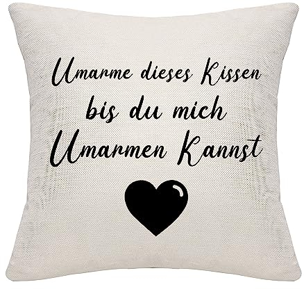 Bommex Liebhaber Paare Sweetheart Geschenk Süße Sprüche Kissenbezug für Paare Liebhaber Familie Freunde Geburtstag (Umarme Dieses Kissen)