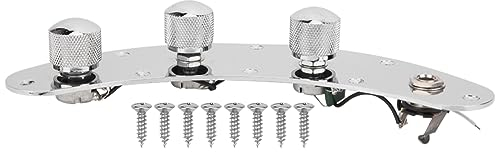 Oumefar Abdeckplatte Jazz Bass Plus V Ctrol 20×8×5 E-Bass Steuerplatte Montage Silber Gitarre Musikinstrument Zubehör