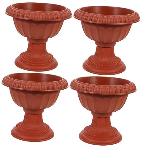 Abaodam 4pièces Pots De Fleurs Rétro Plastique Style Romain Européen pour Décoration De Jardin Et Intérieur pour Balcon Entrée Et Paysage Et Hauteur