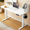 WOLTU Höhenverstellbarer Schreibtisch Elektrisch 120x60 cm, Stehschreibtisch mit Memory-Funktion, Computertisch mit Kabelmanagement und Kopfhörer-Haltern, Weiß, TS177ws01