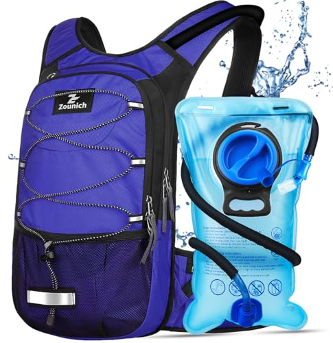 Zounich Zaino da corsa con scomparto termico, Zaino idrico con sacca d'acqua da 3 litri, Zaino da bicicletta, Zaino per escursioni, per corsa, ciclismo, campeggio, sci, attività all'aperto