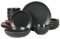 Gibson Home Hazeltine - Juego de vajilla de cerámica de cerámica de 16 piezas, color negro