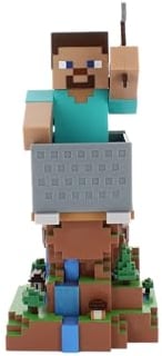 Cable Guys - Supporto per accessori da gioco Minecraft Steve e supporto per telefono per la maggior parte dei controller (Xbox, Play Station, Nintendo Switch) e telefono