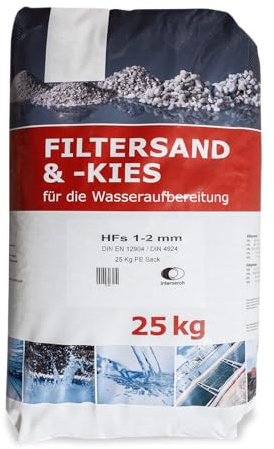 Filtersand Quarzsand Sand Kies Kiesel Pool Filter Sandfilter Poolsand Für Sandfilteranlage Poolfilteranlage 1-2mm 25kg Sack / 1 Karton Wolff & Müller