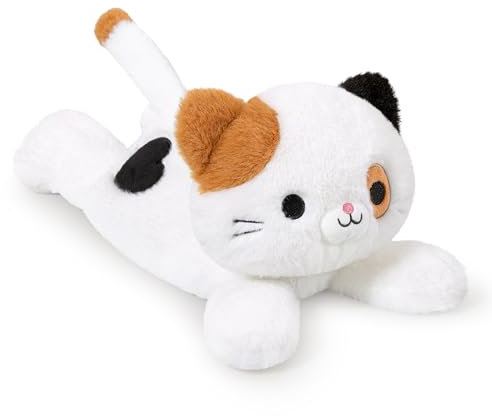 shownicer Coussin chauffant en peluche chat - Doudou chauffant au micro-ondes - Jouet lesté - Cadeau pour adultes et enfants de 3 ans et plus (40 cm, 0,74 kg)