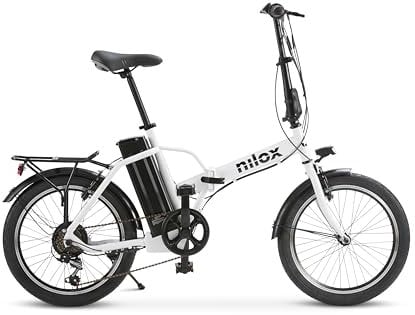 Nilox J1 PRO Bicicleta Eléctrica Plegable, Autonomía 40km y Velocidad 25 km/h, Motor Trasero 250 W y Batería Litio Extraíble 8 Ah, E-bike con Pantalla LED 5 niveles