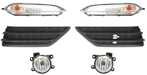 Front Fog Light Assembly Compatible with Honda Pilot 2016 2017 2018 Halogen Light Source Driver Left and Right Passenger Side Fog Lamps with Cover & Turn Signal Lamp (Included Bulbs) HO1038130
