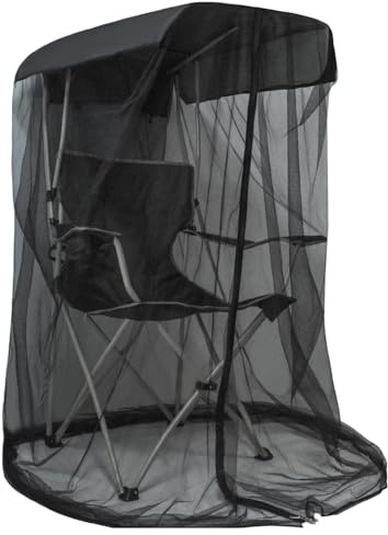 Moskitonetz für Hängesessel & Gartenschaukel – Mit UV-Schutzhaube, universell für Schaukelstühle im Freien – Schnell montiert und platzsparend klappbar (155 * 125 * 205CM,Schwarz)