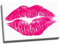 Hot Pink Lippen Modern Art Wall Art Print auf Leinwand Bild Kunstdruck auf Leinwand groß A1 76,2 x 50,8 cm (76.2 cm x 50.8 cm)
