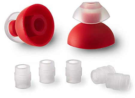 SpinFit CP240-M - Double-Flange Silicone Eartips Replacement for Universal IEM Earphones with 5 Inserts - 4mm/2mm Nozzle Diameter (Medium)