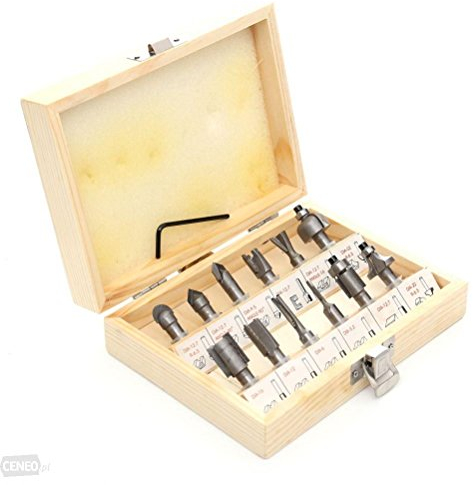 Falon Tech Oberfräsen Fräsen Set 12-Teilig im Holzkoffer Schaft Ø 8mm FT1212