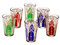 Orientalische verzierte Teegläser Set 6 Gläser Babnour bunt Gold | Marokkanische Tee Gläser 6 Farben Deko orientalisch | 6X Orientalisches Marokkanisches Teeglas verziert | Muster Auswahl (Babnour)
