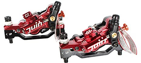 Juin Tech GT-P Road CX MTB Bicycle Bike Disc Brake Calipers Light 4-Piston (Red)