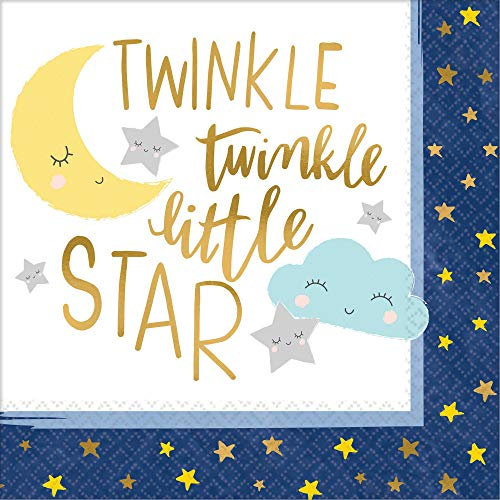 Amscan 512152 Twinkle Little Star Servietten, 2-lagig, mehrfarbig, 16 x 16 cm