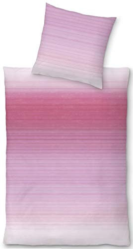 LIVING DREAMS Satin Bettwäsche KERIM Farbverlauf 135 cm x 200 cm Fuchsia