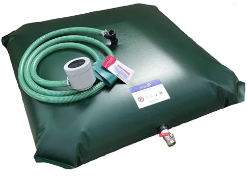EDENEA - Kit Citerne Souple Recupération Eau de Pluie 500 litres - Arrosage Jardinage Bricolage