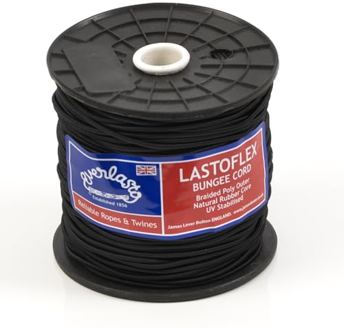 EVERLASTO 2 mm Lastoflex Bungee-Seil, schwarz, Gummi