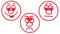 TimeTEX - Set Siebdruck-Stempel Perpetuum 3-tlg. Gesichter - je einmal Gesicht lachend, Gesicht neutral und Gesicht traurig - 62970