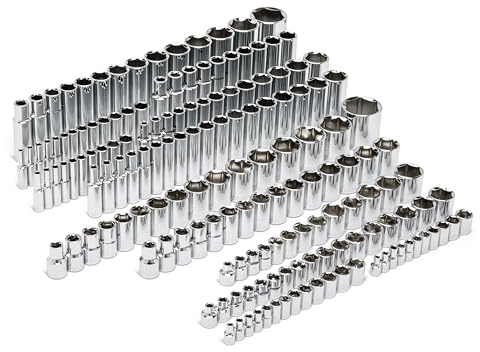 Gearwrench 89073 163pc 6pt SAE/mm Chrome SKT Set Std