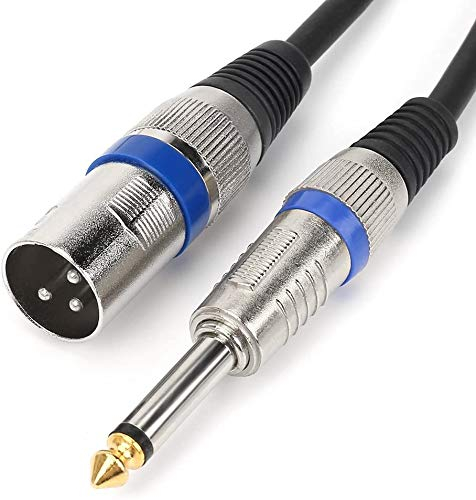 HTRUIYATY Xlr Männlich auf 6,35 mm 1/4 Zoll TS Klinke Kable mit Mono Stecker, 3-Poliges Audio Kabel, Interconnect Mikrofonkabel, Lautsprecher (5 M)