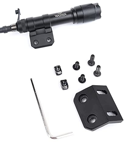 SBGJMY Tactical Mlok Keymod Offset Light Rail Mount,45 Degree Offset Flashlight Mount M300 M600 SeriesTorch Flashlight Mount Flashlight Base for MLOK Keymod Handguard System