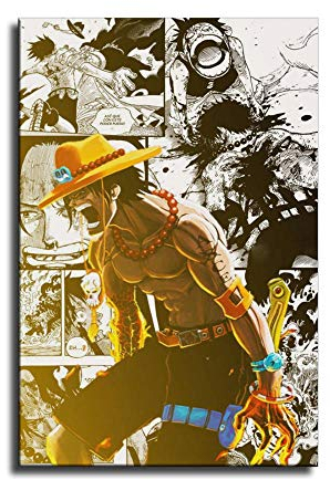 One Piece Ace Anime Leinwand-Kunst-Poster und Wandkunstdruck, modernes Familienschlafzimmerdekor-Poster