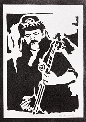 moreno-mata Echtes Handgemachtes Graffiti Motor... Musik Aesthetic Poster & Kunstdrucke Bilder Lemmy Plakat Handmade Deko Wandbilder Wohnzimmer Wanddeko Geschenke für Männer und Frauen