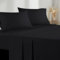 Poligino Sabanas Cama 90 - Juego Sábanas 3 Piezas - Sábanas Bajera Ajustable - Encimera - 1 Funda de Almohada 50x80 (Cama 90-90x190/200 cm, Negro)