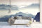 NEWWALLMURAL Papier Peint 3D Intissé Montagnes Lointaines Papier Peint Panoramique 3D Moderne Décoration Murale