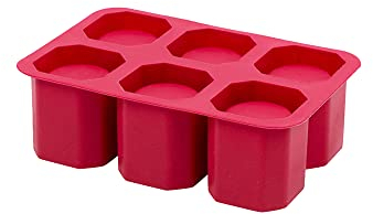 Luciano Housewares Non-Stick Silicone Cookie Shot Glass Baking Mold, 7 L x 5 W x 2.25 H, Red, 7 inches