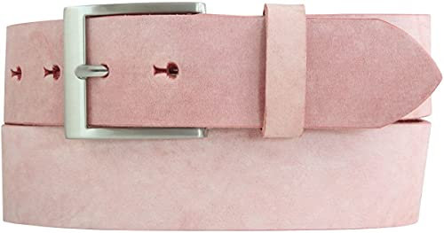 BELTINGER Ceinture homme en cuir de vachette souple pleine fleur look vintage 4 cm | Ceinture en jean pour homme 40mm | Ceinture en cuir look usé | Vieux rose 95cm