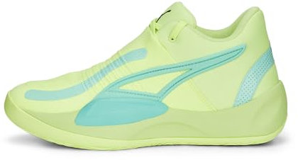 PUMA Unisex Rise Nitro Basketballschuh, Fast Yellow-Electric Peppermint, 42.5 EU