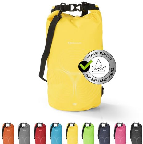 #DoYourSports Dry Bag Tasche 20L gelb | Wasserdichter Rucksack | Wasserfester Beutel & Packsack | Drybag ideal für Boot, Kajak, Angeln und Camping