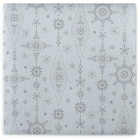 Sovie HORECA Serviette Brigitte in Perlgrau-Silber aus Airlaid, Einweg Weihnachtsserviette winterlich, ideal für Advents- & Weihnachtsfeiern, 40x40cm, 50 Stück