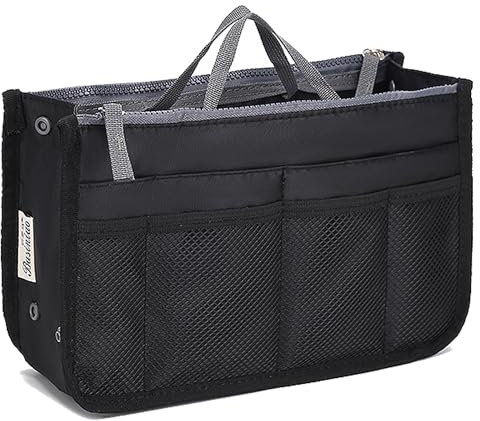 YUEMING Organizer Borsa, Donna Organizzatore Viaggio Borse, Borsa con 13 Tasche Espandibile con Chiusura a Cerniera per Doppio Manico Porta Accessori Cosmetici, Telefono, Trucco