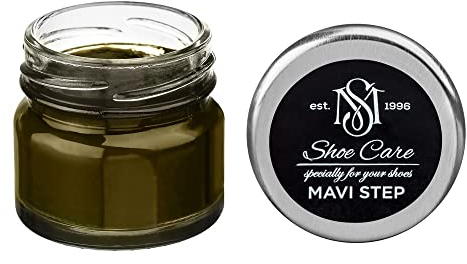 MAVI STEP Crème de Beauté pour Chaussures en Cuir à Base de Cire - 134 Vert Olive